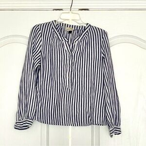 Universal Thread Striped Half Button Blouse Small